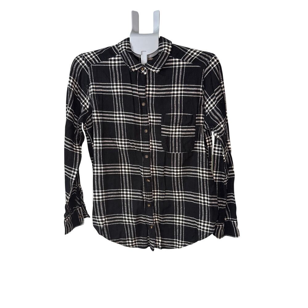 Hollister‎ Black and White Casual Button Down Shirt Mens's Slim Fit Sz L